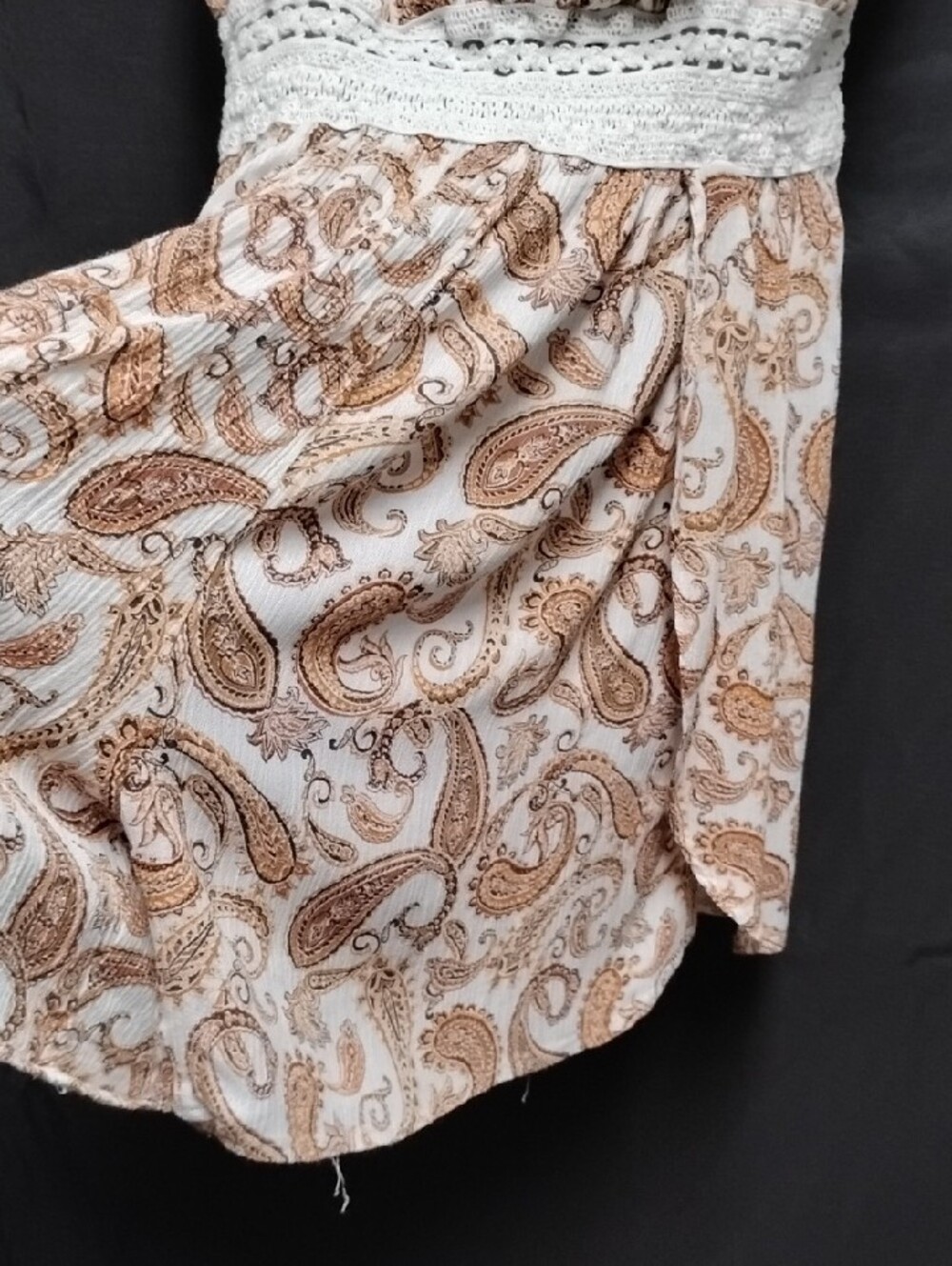 Justify Cream and Brown Paisley Spaghetti-Strap Mini Dress - Picture 5 of 8